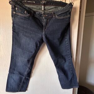 LOFT Dark Blue Modern Crop Jeans